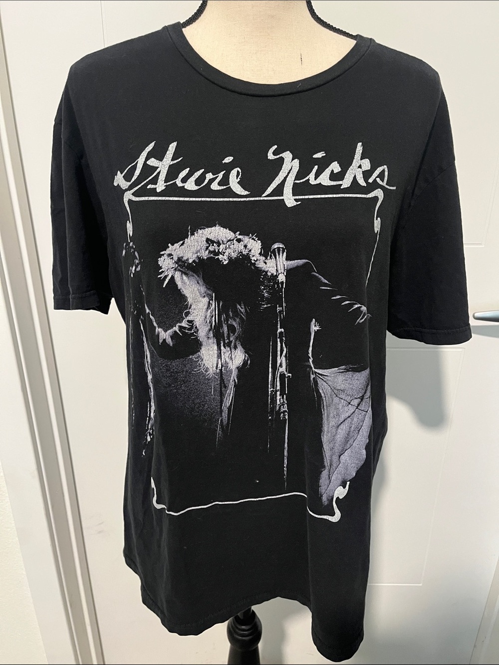 Stevie Nicks Music Black 2024 Tour Graphic Short Sleeve Band T-Shirt
